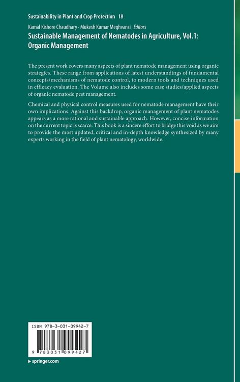 Produktbild: Sustainable Management of Nematodes in Agriculture, Vol.1: Organic Management