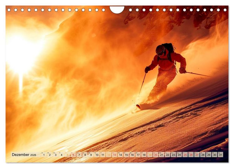 Produktbild: Skifahren - tolle Momente (Wandkalender 2026 DIN A4 quer), CALVENDO Monatskalender