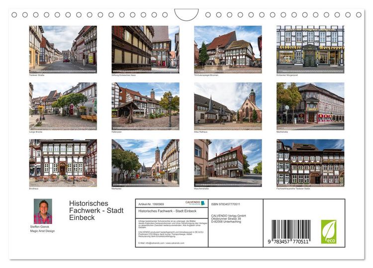 Produktbild: Historisches Fachwerk - Stadt Einbeck (Wandkalender 2026 DIN A4 quer), CALVENDO Monatskalender