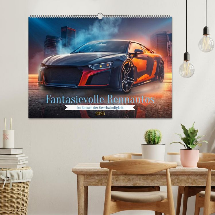 Produktbild: Fantasievolle Rennautos - Im Rausch der Geschwindigkeit (Wandkalender 2026 DIN A2 quer), CALVENDO Monatskalender