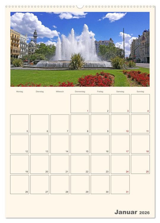 Produktbild: Valencia - Barcelona Terminplaner (Wandkalender 2026 DIN A2 hoch), CALVENDO Monatskalender