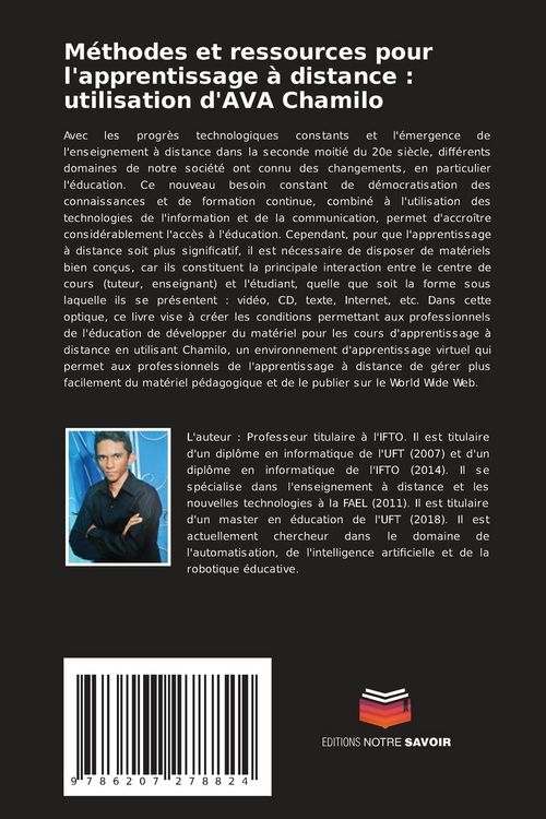 Produktbild: M&eacute;thodes et ressources pour l'apprentissage &agrave; distance : utilisation d'AVA Chamilo