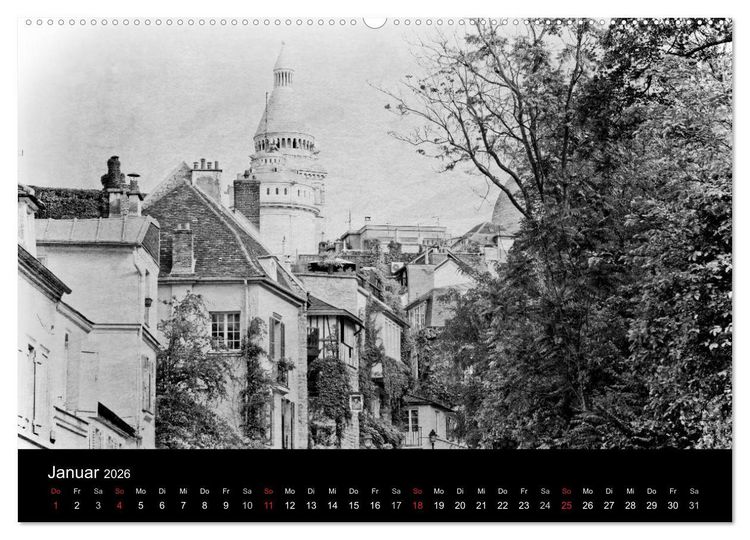 Produktbild: Streifzug durch Paris (Wandkalender 2026 DIN A2 quer), CALVENDO Monatskalender