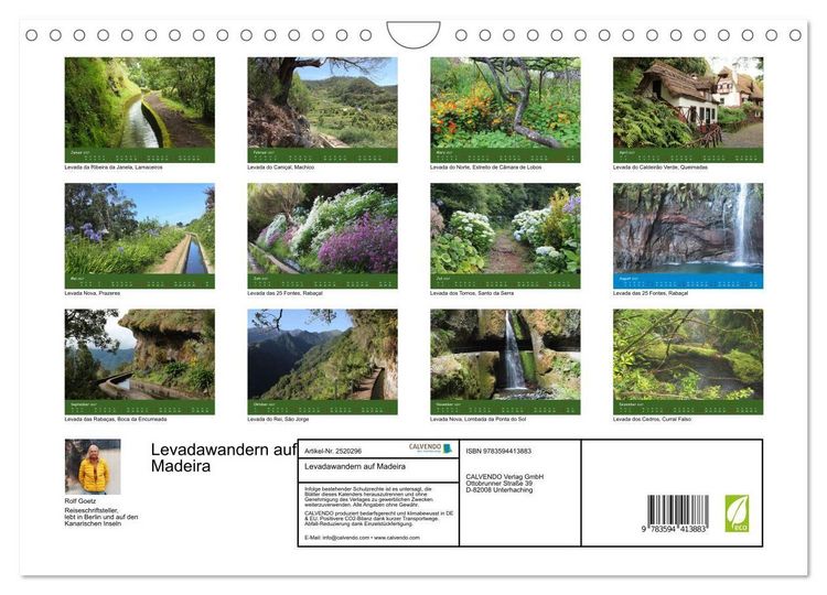 Produktbild: Levadawandern auf Madeira (Wandkalender 2027 DIN A4 quer), CALVENDO Monatskalender