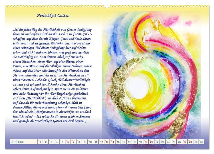Produktbild: Engelbilder mit Botschaften f&uuml;r die Seele (hochwertiger Premium Wandkalender 2026 DIN A2 quer), Kunstdruck in Hochglanz