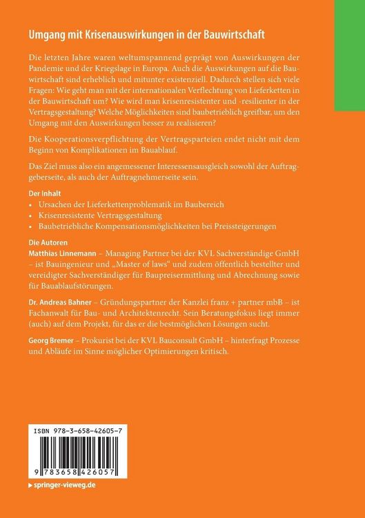 Produktbild: Umgang mit Krisenauswirkungen in der Bauwirtschaft