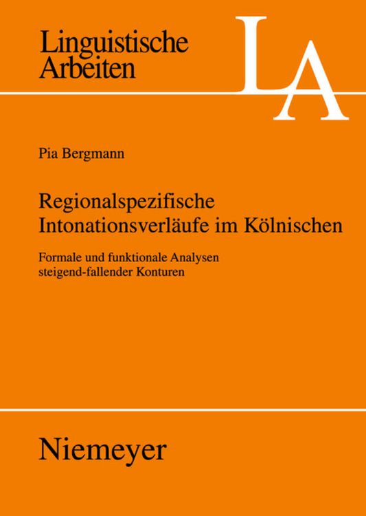 Produktbild: Regionalspezifische Intonationsverl&auml;ufe im K&ouml;lnischen