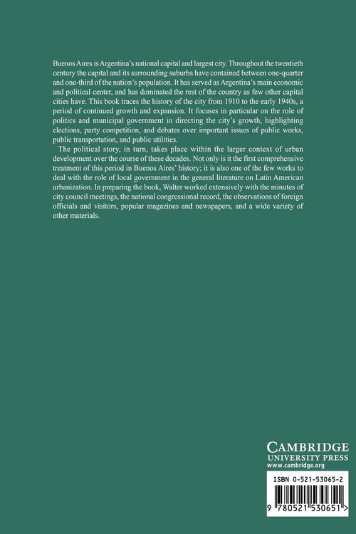 Produktbild: Politics and Urban Growth in Buenos Aires, 1910 1942