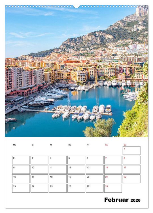 Produktbild: Monaco - F&uuml;rstentum an der C&ocirc;te d'Azur (hochwertiger Premium Wandkalender 2026 DIN A2 hoch), Kunstdruck in Hochglanz
