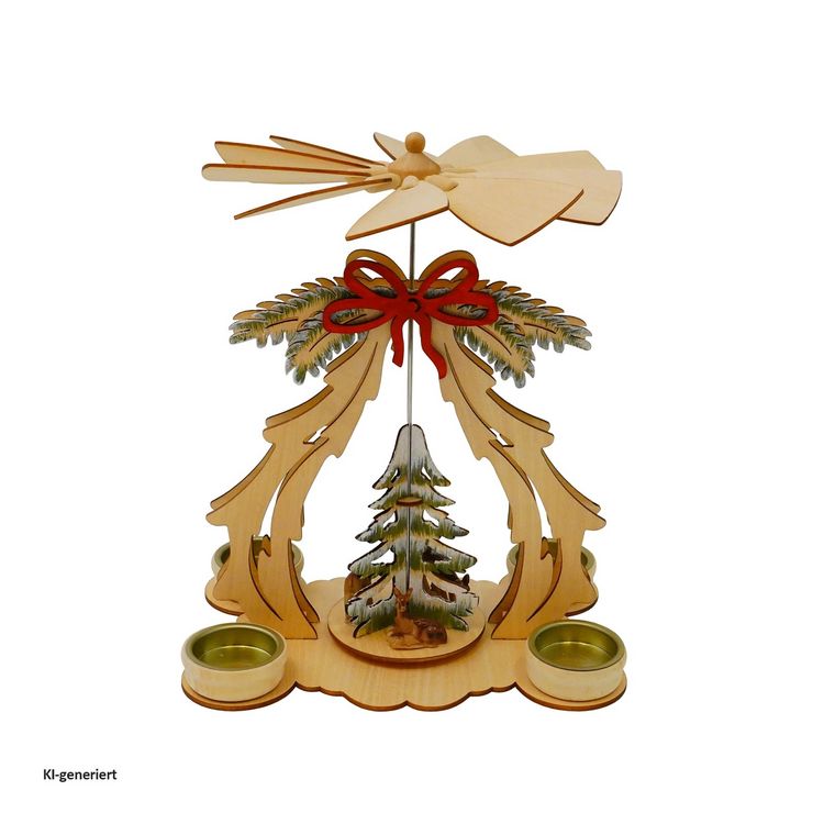 Produktbild: HTI-Living Tischpyramide mit Tannenbaum und Schleife Tischpyramide mit Tannenbaum und Schleife