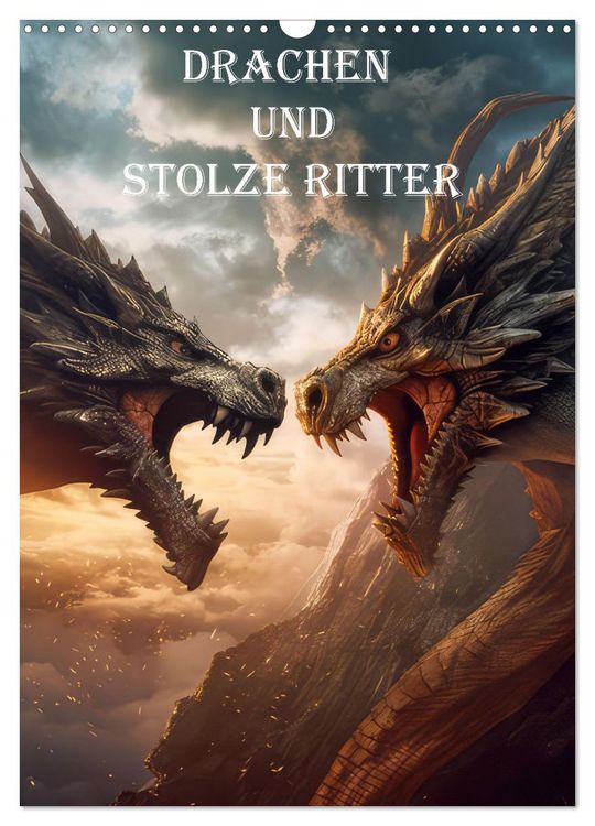 Produktbild: Drachen und stolze Ritter (Wandkalender 2026 DIN A3 hoch), CALVENDO Monatskalender