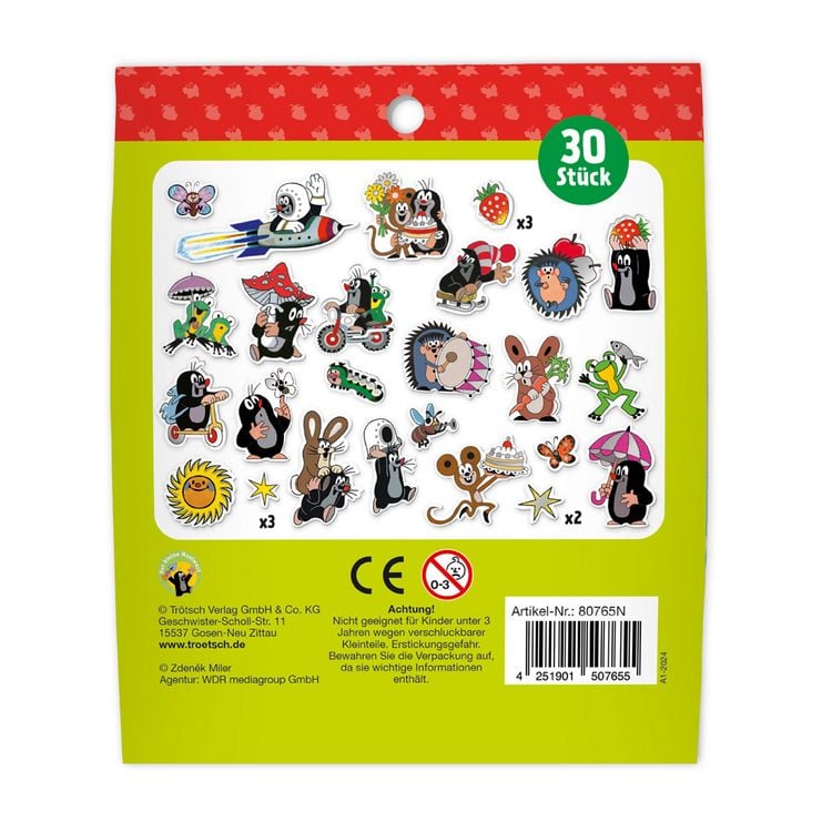 Produktbild: Tr&ouml;tsch Der kleine Maulwurf Soft-Sticker