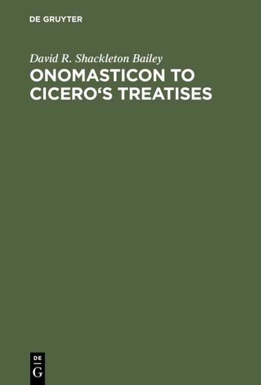 Produktbild: Onomasticon to Cicero's Treatises
