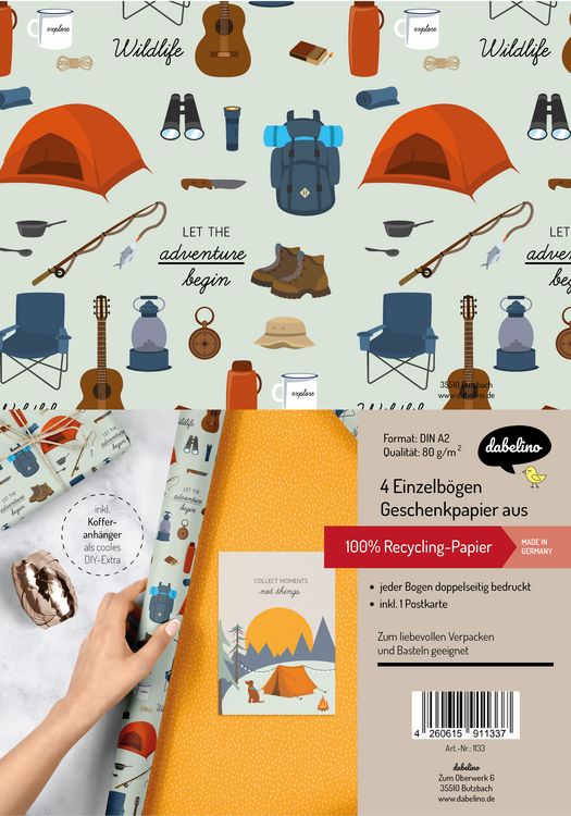 Produktbild: Geschenkpapier Set: Reise und Camping
