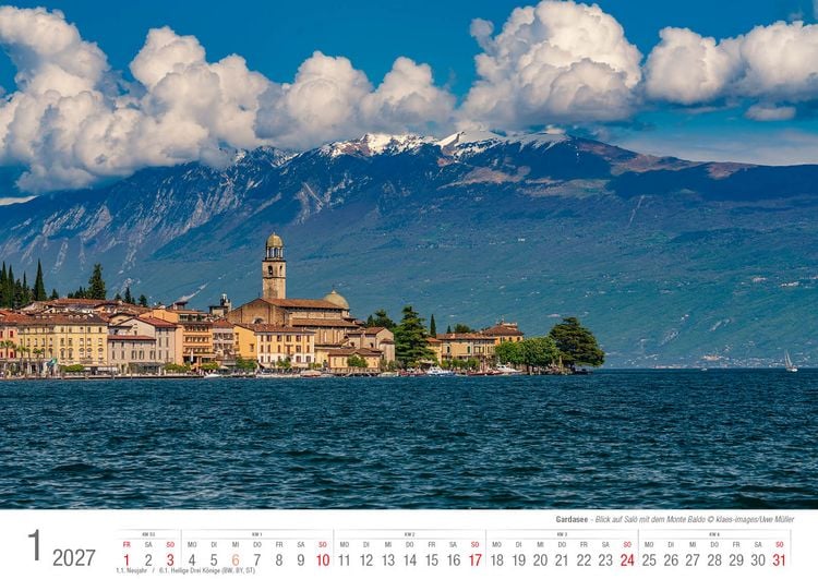 Produktbild: Gardasee 2027 Bildkalender A3 cm quer, spiralgebunden