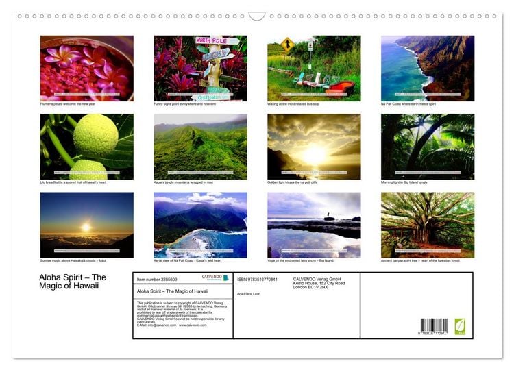 Produktbild: Aloha Spirit &ndash; The Magic of Hawaii (Wall Calendar 2027 DIN A2 landscape), CALVENDO 12 Month Wall Calendar