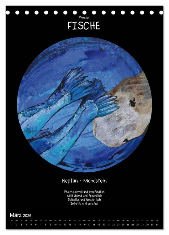Produktbild: Sternzeichen - Charakter - Planeten - Edelsteine (Tischkalender 2026 DIN A5 hoch), CALVENDO Monatskalender