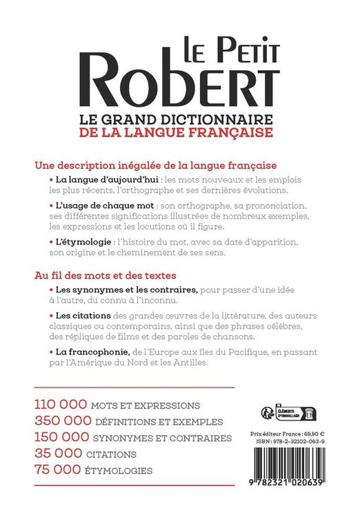Produktbild: Le Petit Robert de la Langue Fran&ccedil;aise. Edition 2027