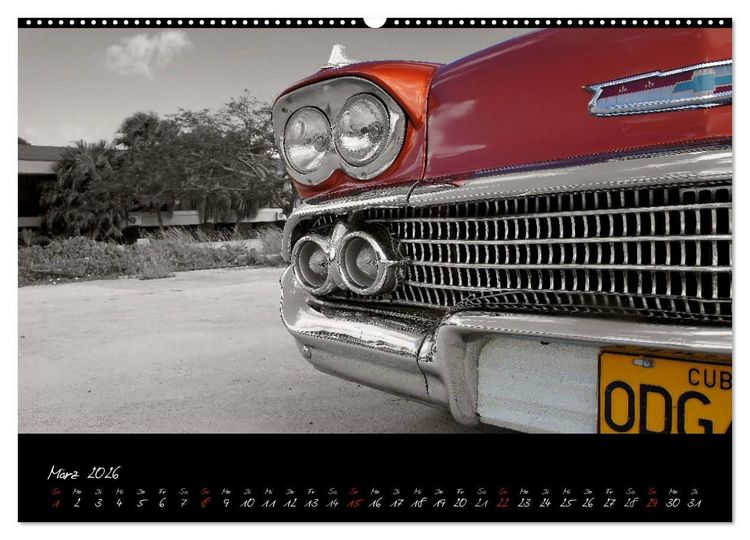 Produktbild: Kuba und die Oldtimer (Wandkalender 2026 DIN A2 quer), CALVENDO Monatskalender