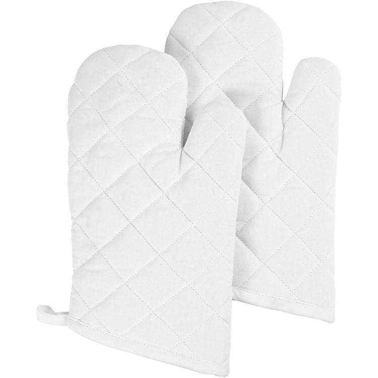 Produktbild: Creativ Company K&uuml;chentextilien Grillhandschuh, wei&szlig;, 18x28cm, 145g, 2er Set Kreativ Box