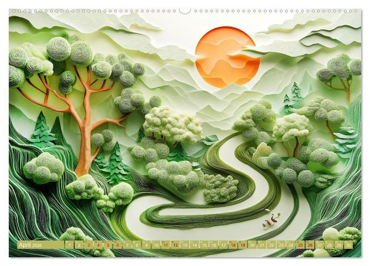 Produktbild: Kunstvolle Horizonte (hochwertiger Premium Wandkalender 2026 DIN A2 quer), Kunstdruck in Hochglanz