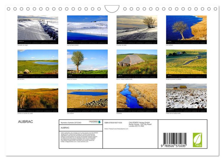 Produktbild: AUBRAC (Calendrier mural 2026 DIN A4 vertical), CALVENDO calendrier mensuel