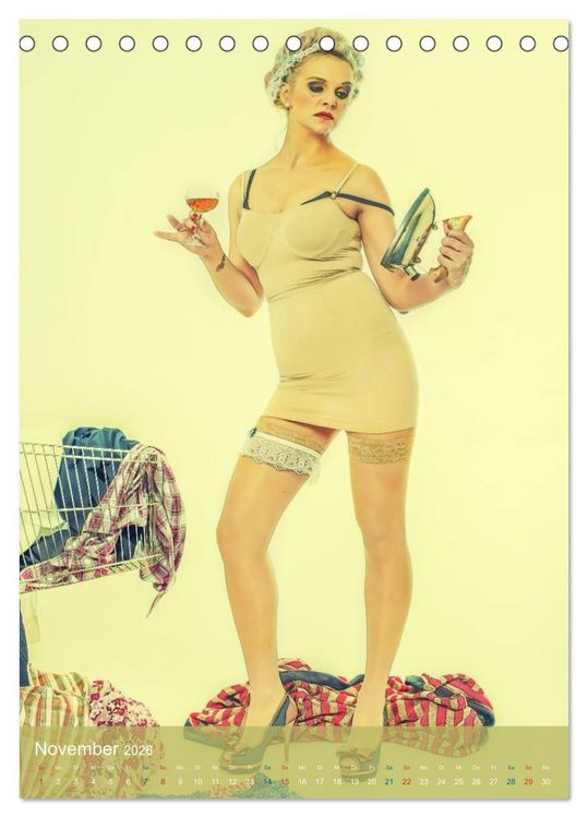 Produktbild: PinUp Girls 50er Jahre (Tischkalender 2026 DIN A5 hoch), CALVENDO Monatskalender