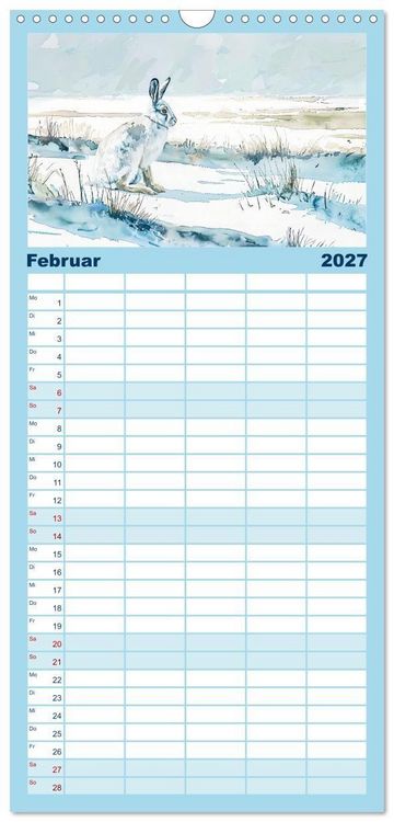 Produktbild: Familienplaner 2027 - Eisige Polarkreise - Faszination der polaren Tierwelt mit 5 Spalten (Wandkalender, 21 x 45 cm) CALVENDO