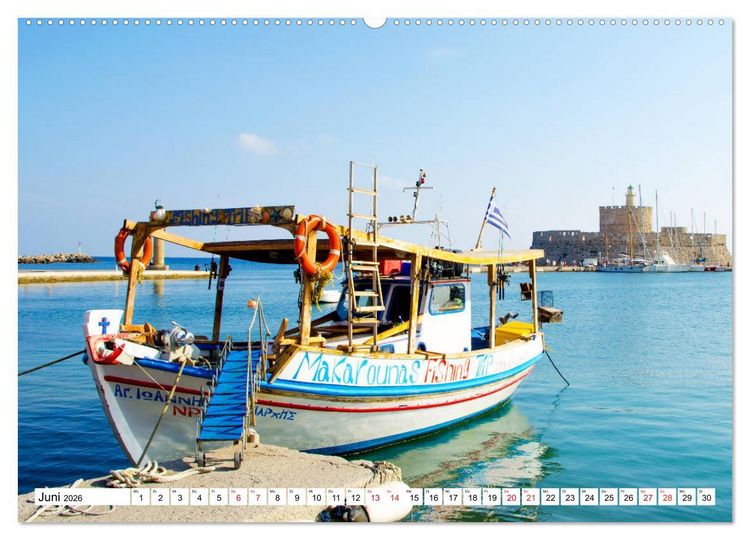 Produktbild: Rhodos - Altstadt mit Charme und Zauber (Wandkalender 2026 DIN A2 quer), CALVENDO Monatskalender