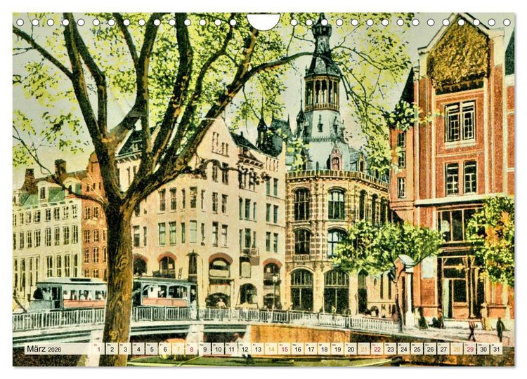 Produktbild: Amsterdam um 1900 (Wandkalender 2026 DIN A4 quer), CALVENDO Monatskalender