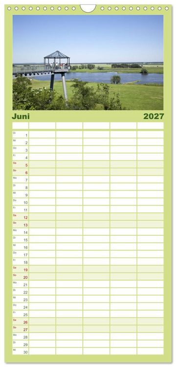 Produktbild: Familienplaner 2027 - Elbetal Nord - Radland Deutschland mit 5 Spalten (Wandkalender, 21 x 45 cm) CALVENDO