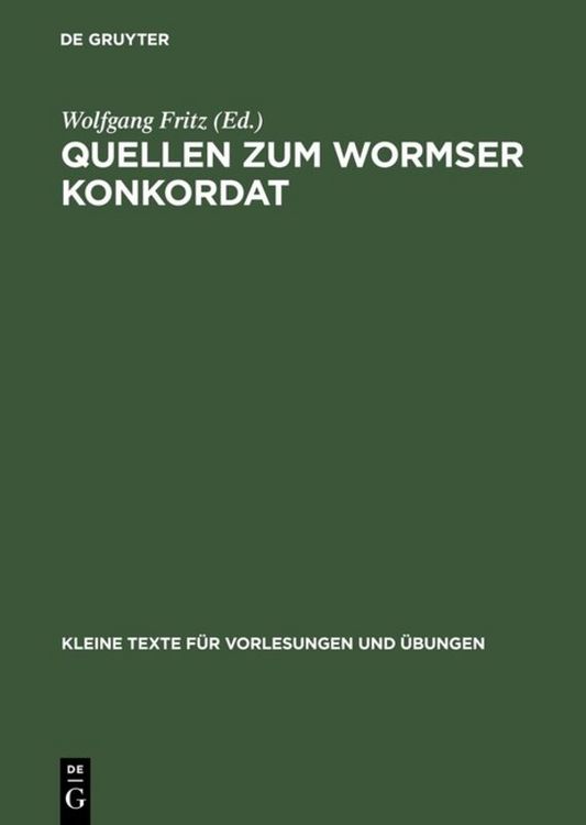 Produktbild: Quellen zum Wormser Konkordat