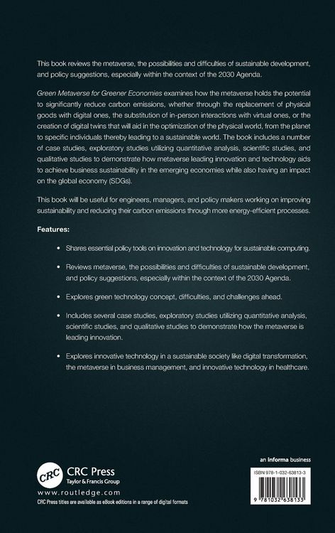 Produktbild: Green Metaverse for Greener Economies