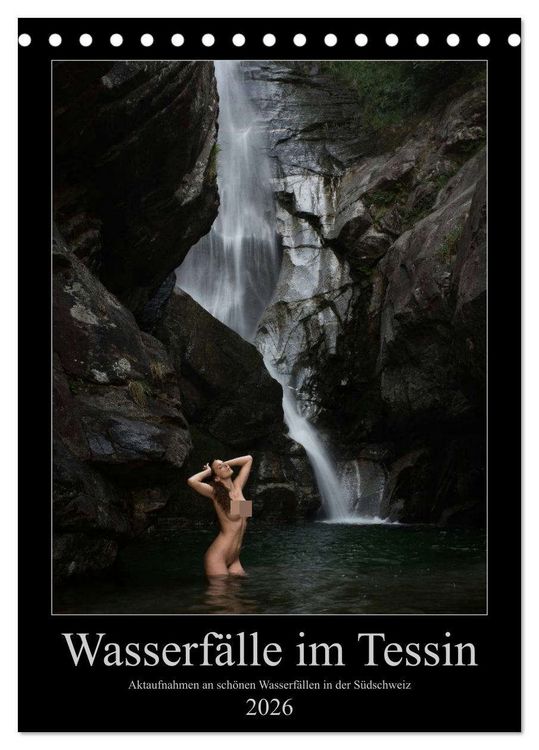 Produktbild: Wasserf&auml;lle im Tessin - Aktaufnahmen an sch&ouml;nen Wasserf&auml;llen in der S&uuml;dschweiz (Tischkalender 2026 DIN A5 hoch), CALVENDO Monatskalender