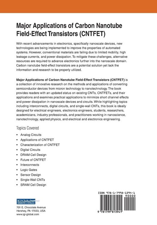 Produktbild: Major Applications of Carbon Nanotube Field-Effect Transistors (CNTFET)