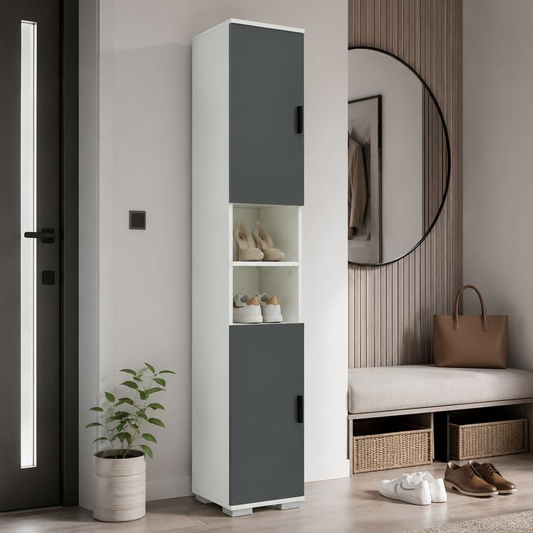 Produktbild: Holz schmaler Schuhschrank Dielenm&ouml;bel Gados M