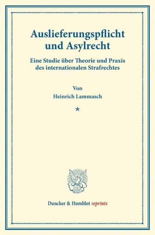 Produktbild: Auslieferungspflicht und Asylrecht.