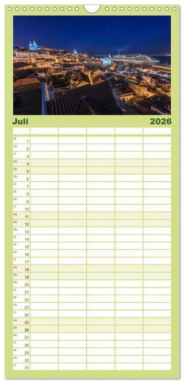 Produktbild: Familienplaner 2026 - Portugal - Von Porto bis zur Algarve mit 5 Spalten (Wandkalender, 21 x 45 cm) CALVENDO