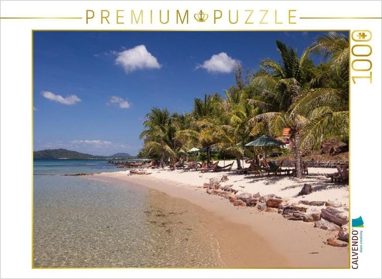 Produktbild: CALVENDO Puzzle Palmenstrand am Eco Lodge | 1000 Teile Lege-Gr&ouml;&szlig;e 64x48cm Foto-Puzzle f&uuml;r gl&uuml;ckliche Stunden