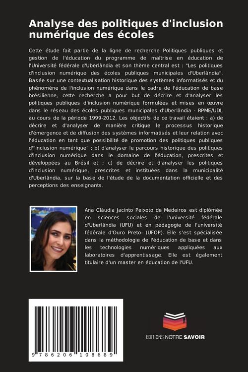 Produktbild: Analyse des politiques d'inclusion num&eacute;rique des &eacute;coles