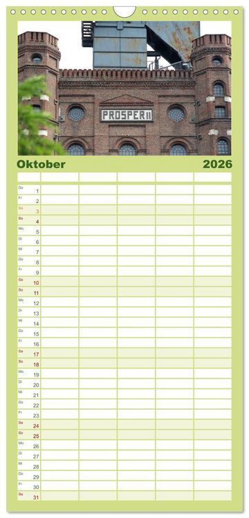 Produktbild: Familienplaner 2026 - Zeche Prosper-Haniel Bottrop mit 5 Spalten (Wandkalender, 21 x 45 cm) CALVENDO