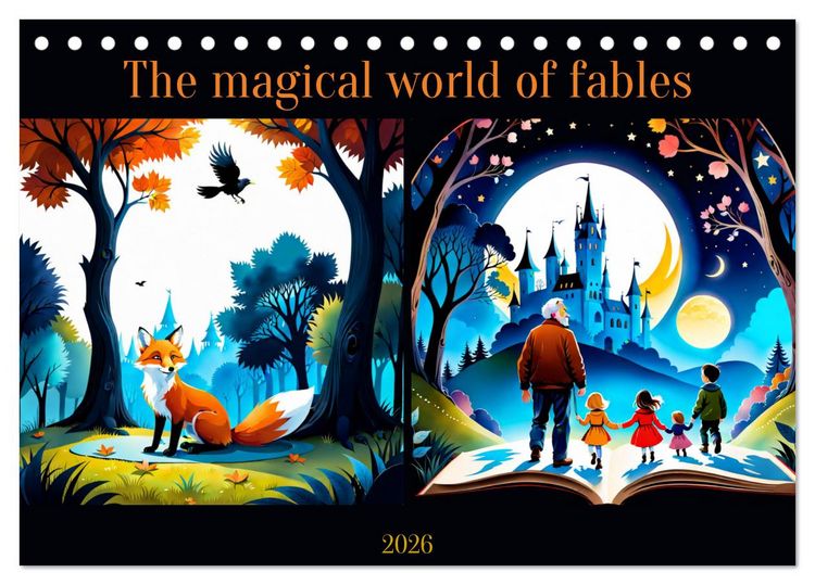 Produktbild: The magical world of fables (Desk Calendar 2026 DIN A5 landscape), CALVENDO 12 Month DeskCalendar