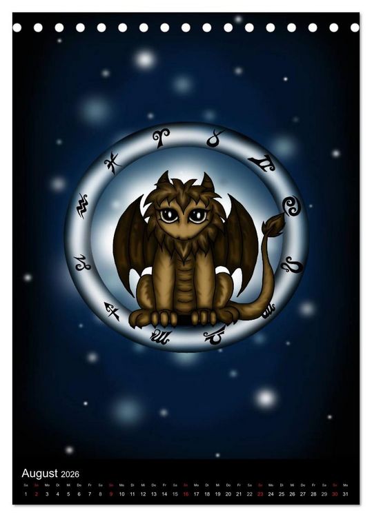 Produktbild: Drachen-Sternzeichen (Tischkalender 2026 DIN A5 hoch), CALVENDO Monatskalender
