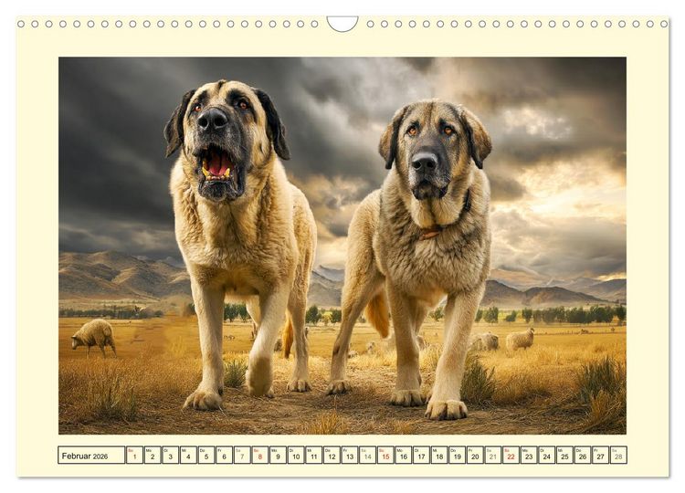 Produktbild: Kangal - Besch&uuml;tzer der Herde. Starke, selbstst&auml;ndige und furchtlose Hunde (Wandkalender 2026 DIN A3 quer), CALVENDO Monatskalender