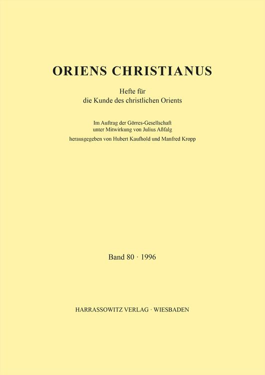 Produktbild: Oriens Christianus 80 (1996)