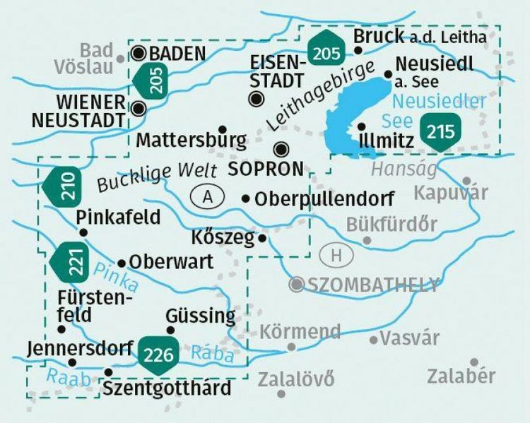 Produktbild: KOMPASS Wanderkarten-Set 227 Burgenland (2 Karten) 1:50.000