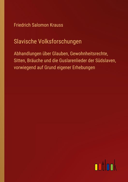 Produktbild: Slavische Volksforschungen