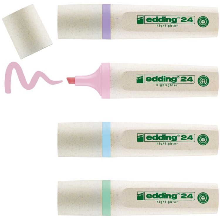 Produktbild: edding Textmarker 24 EcoLine 4er Set pastellfarben