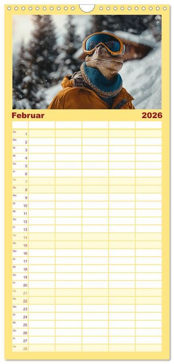 Produktbild: Familienplaner 2026 - Reiche Dinos. Sie leben &ndash; im Luxus. mit 5 Spalten (Wandkalender, 21 x 45 cm) CALVENDO
