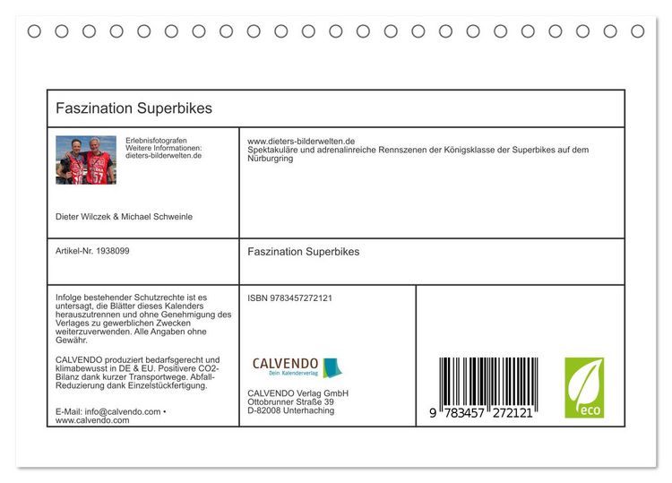 Produktbild: Faszination Superbikes (Tischkalender 2026 DIN A5 quer), CALVENDO Monatskalender